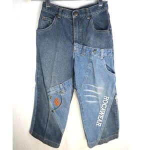 Rocawear Jeans Toddler 5 Blue Embroidered 7 pocket Baggy Denim Streetwear